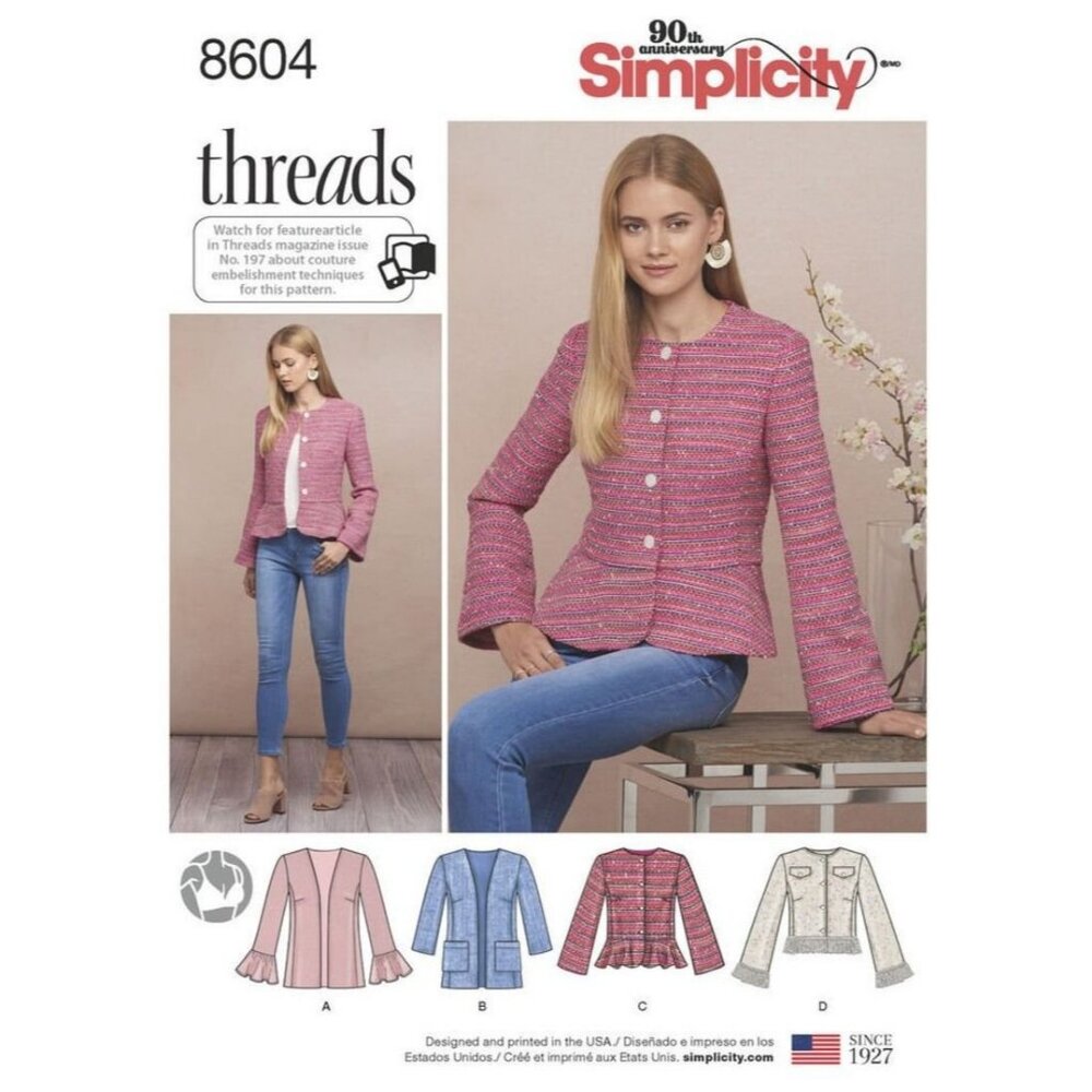 Simplicity Sewing Pattern 8604 0879‎ Misses Petite Jacket Size 6-14